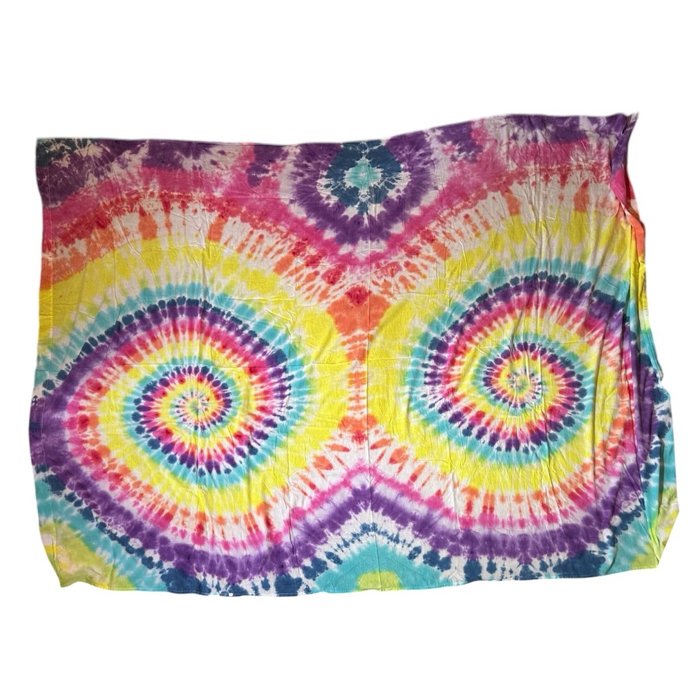 Tie Dye Rainbow Spiral Tapestry Full Size Sheet Wall Decor Hippie Stoner